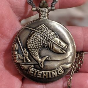 Fishing 🐟 Pocket Watch Fisherman Gift Fish